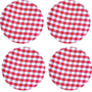 Kit 4 Capas Para Sousplat Xadrez Branco Vermelho Grande 35cmx35cm - UN / 4