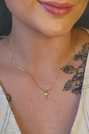 Colar Com Pingente Pequeno De Chave Banhado Em Ouro 18k Cor:dourado