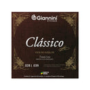 Encordoamento Giannini Clássico P/violão Nylon 65/35 Prateado Leve Genwpl