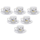 Xícara Para Café Com Pires De Porcelana Honey 90 Ml – Conjunto Com 12 Peças