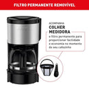 Cafeteira Elétrica Arno Perfectta Inox 600ml Jarra de Vidro 127V