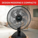 Ventilador de Mesa Arno Essential 6 Pás 40cm 140W Preto/Cinza 127V VD2E