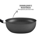 Frigideira Wok Rochedo Robusta Grafite 25cm - CXM / 6