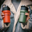 Garrafa Térmica Copo Inox 500ml Canudo Alça Cor: Verde