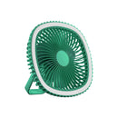 Mini Ventilador Mesa Luz Ring Light Usb Portátil Cor:verde