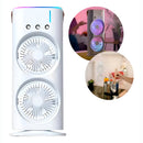 Mini Ventilador Climatizador Duplo De Mesa Portátil