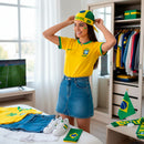 Bandana Torcedor Ajustável Eventos Esportivos Verde Amarelo