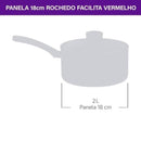 Panela Rochedo Facilita Vermelho 18cm - CXM / 4