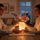 Luminária Abajur Vaso Flores Iluminação Decoração Led