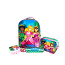 Kit Estojo, Lancheira E Mochila Infantil Princesa Rosa