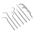 Conjunto 7 Peças Higiene Limpeza Bucal Limpeza Aço Inox