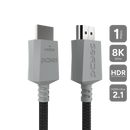 Cabo Hdmi Pcyes Ultra 2.1 8k 1080/144hz - Conector Cinza - 1 Metro - Nylon - Phu21p