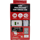 Extensao Carregador Usb/tipo C 3a 3m Branco Force Line