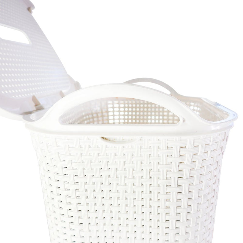 Cesto Rattan Tampa Basculada Branco