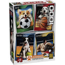 Quebra-cabeça Cartonado Cachorrinhos Esportistas 1000 Peças Grow