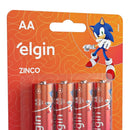 Pilha De Zinco Carvao Aa R06 4 Unidades Elgin