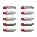 Plug Rca Femea Nickel Vermelho 10 Un Wireconex