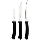 Faca Jogo Felice 3 Peças Inox Cabo Preto
