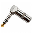 Conector P10 Stereo Metal 90 Graus Ponta Gold 10 Unidades
