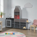 Churrasqueira E Cozinha Infantil Completa Cinza