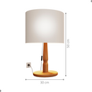 Abajur Luminária De Mesa Madeira Moderno Off White