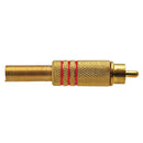 Conector Linha Rca Macho Metal Gold Vermelho Storm  10 Unidades