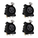 Kit 04 Conectores Xlr Femea P/ Pci 3 Polos Wc 4046 Wireconex