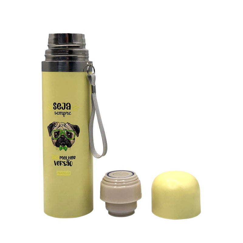 Garrafa Color Estampa Pet Inox 480ml - Amarelo