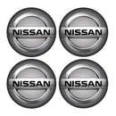 JOGO BOTTOM/ EMBLEMA PARA CALOTA NISSAN 51MM DEGRADE 4 PEÇAS RESINADO