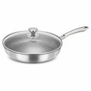 Frigideira 28cm Com Tampa Antiaderente Panela Aço Inox