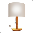 Abajur Luminária De Mesa Madeira Moderno Off White