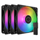 Kit 3 Fan Para Gabinete Cooler Master Sickleflow Edge Argb 120mm  Preto  |  Mfx-b2dn-253p2-r2