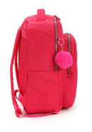 Mochila De Costas Escolar Pink Up4you Com Chaveiro Pompom