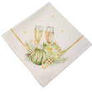 Kit 4 Guardanapos De Tecido Celebra De Natal 40cmx40cm Dourado - UN / 4