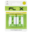 Bateria 9v Zinco Cartela Com 2 Unidades Flex