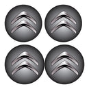 JOGO BOTTOM/ EMBLEMA PARA CALOTA CITROEN 48MM DEGRADE 4 PEÇAS RESINADO
