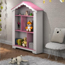 Estante Infantil Casinha Organizadora Branco Rosa