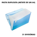 Pasta Duplicata Sanfonada 1/2 Ofício C/31 Divisórias