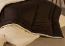 Edredom Coberdrom King Size Aspen Dupla Face Sherpa Que Imita Pele De Carneiro Marrom