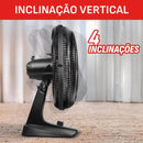 Ventilador de Mesa Arno Essential 6 Pás 40cm 140W Preto/Cinza 127V VD2E