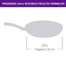 Frigideira Rochedo Facilita Vermelho 30cm - CXM / 6