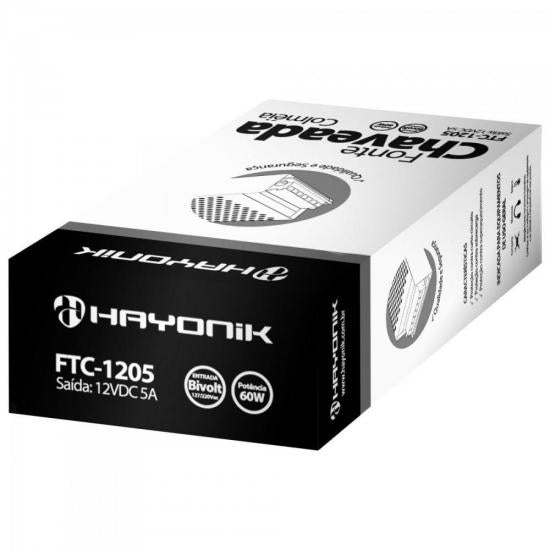 Fonte Colmeia Hayonik FTC1205 12VDC 5A 60W Bivolt Automatica