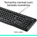 Kit Teclado e Mouse Com Fio USB Logitech MK120 Preto