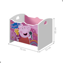 Baú Organizador De Brinquedos Peppa Rosa Branco Acetinado