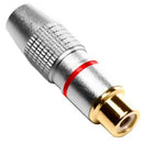 Conector Rca Femea Profissional Vermelho Storm 10 Un