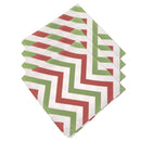 Kit 4 Guardanapos De Tecido Chevron Natal Vermelho Verde 40cmx40cm - UN / 4