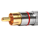 Conector Linha Rca Macho Profissional Vermelho Storm 10 Unidades