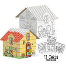Brinquedo Para Colorir Casinha Comfy E Cozy 3d Com Cards E Gizes De Cera