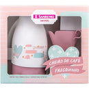 Garrafa Térmica Rosca Bule 700ml + Suporte Para Filtro 102 Branco/rosa