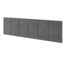 Cabeceira Casal Suede Almofadada Conforto Cinza